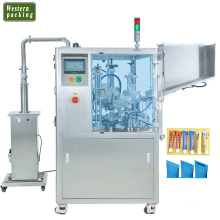 Hand gel alcohol based soft tube filling and sealing machine